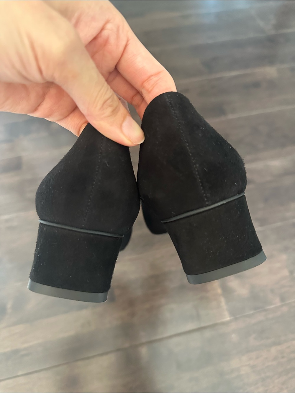 Everlane Black Pointed Toe Suede Flats - Picture 3 of 6